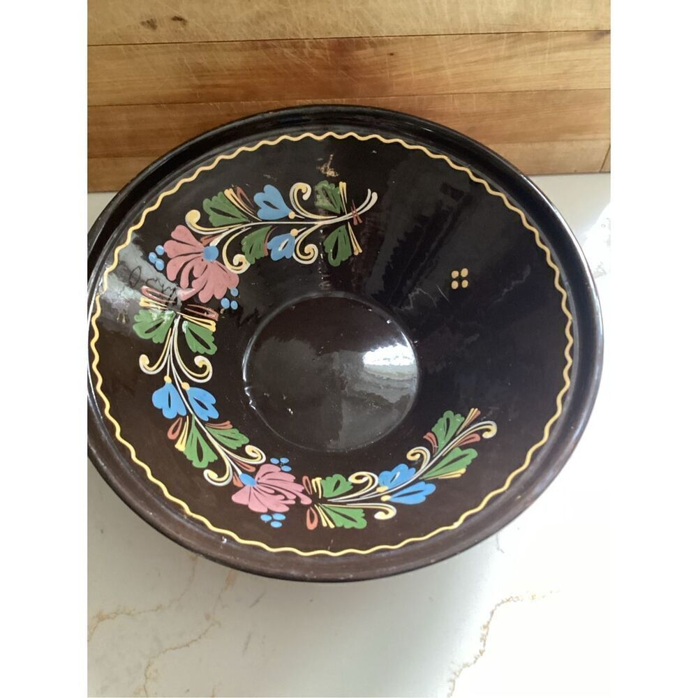 Hungarian Traditional Folk Handpainted Bowl Wall Hanging 11”